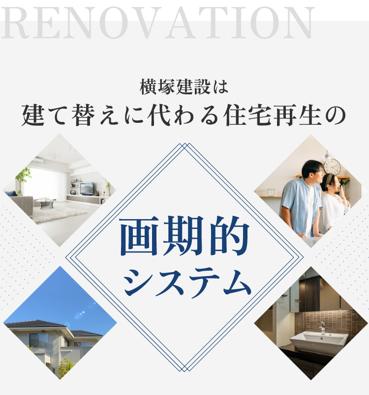 RENOVATION 横塚建設は建て替えに代わる住宅再生の 画期的システム